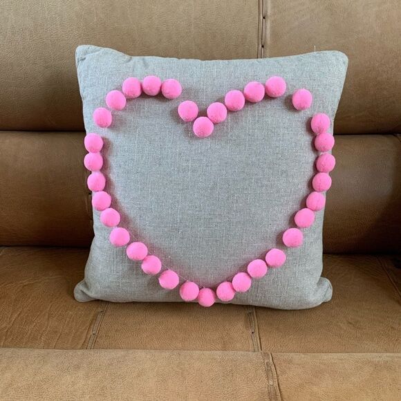 LEVTEX Pompom Heart Accent Pillow - Picture 7 of 7